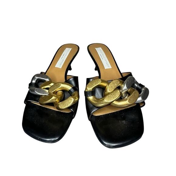 Stella McCartney Falabella Chain Mules in black sz 37.5 - Picture 4 of 9